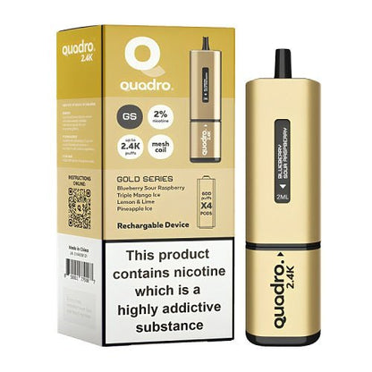 Quadro 4 in 1 2400 Puff Disposable Vape pod Device